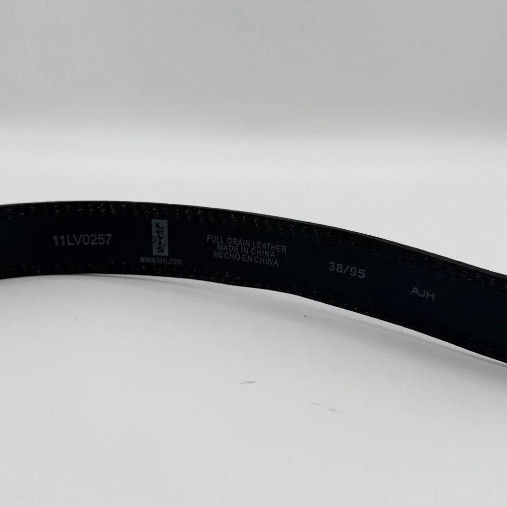 Levi's Full Grain Leather Belt Dark‎ Brown Black 1.5